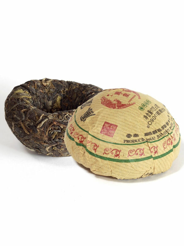 Tè cinese Shen ire verde Puer, "Jack" точа 100 grammi, cina, Yunnan