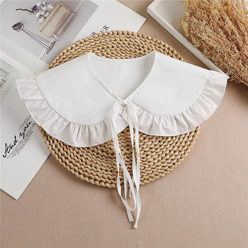 Multifunctional Sunscreen Detachable Doll Fake Collar Shawl Lapel Mesh Embroidery Floral Lace False Collar Clothes Accessory