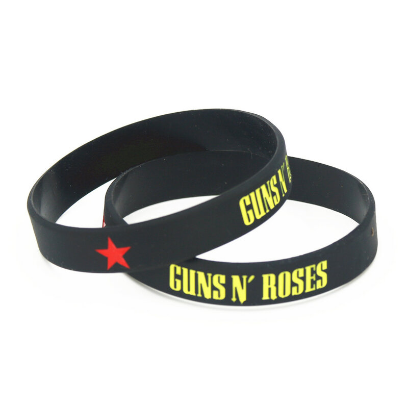 1pc novo guns'n rosas pulseiras de silicone bandas de música rock g nr r pulseiras de silicone * pulseiras fãs de música presentes amantes sh192