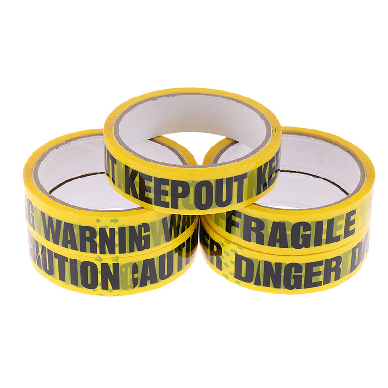 1 Roll 24mm*25m Warning Tape Danger Caution Barrier Remind Work Safety Adhesive Tapes DIY Sticker For Mall Store School