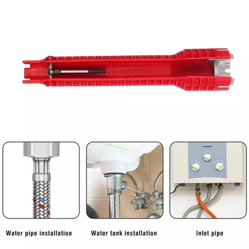 NEW2022 Alat 8 In 1 Multifungsi Inggris Key Sink Keran Kunci Pas Set Dapur Antiselip Perbaikan Pipa Alat Tangan Multi Kunci