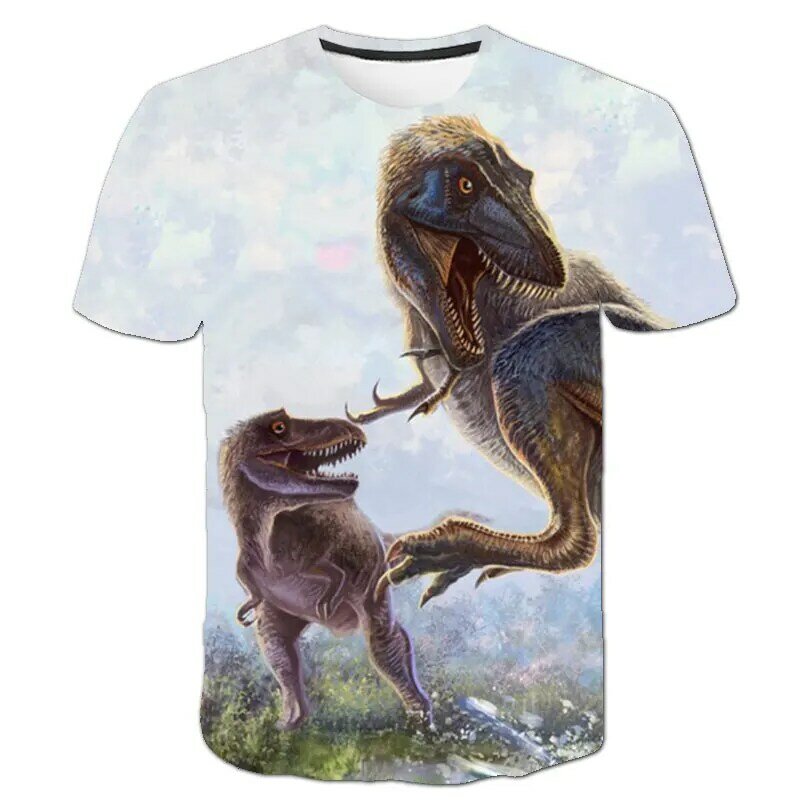 Verão quente 3d impresso tendência roupas crianças t camisas verão meninos meninas dinossauro camisas casuais tops respirável preço por atacado