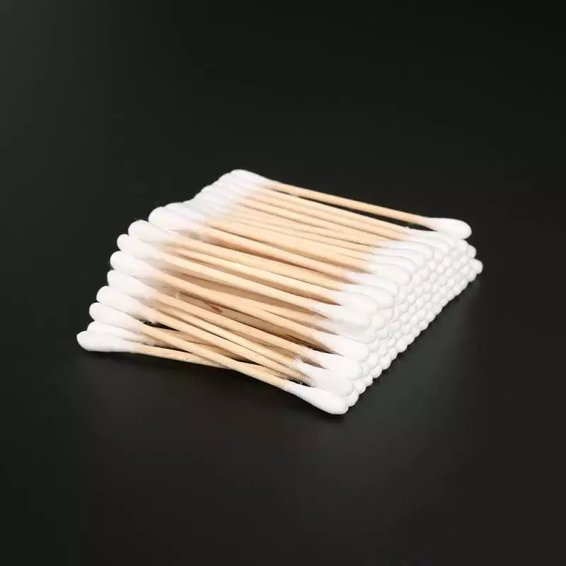 100 pcs Cotton Swabs Double head Disposable Highly Absorbent Hygienic Clean Sticks Wood Cotton Head Swab makeup tool