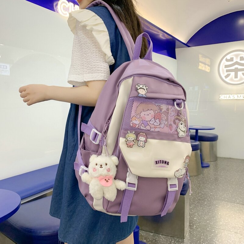 2022 New Fashion Waterproof Women Backpack Teenager Girl Kawaii Bookbag Laptop Rucksack Cute Student School Bag Mochila Female