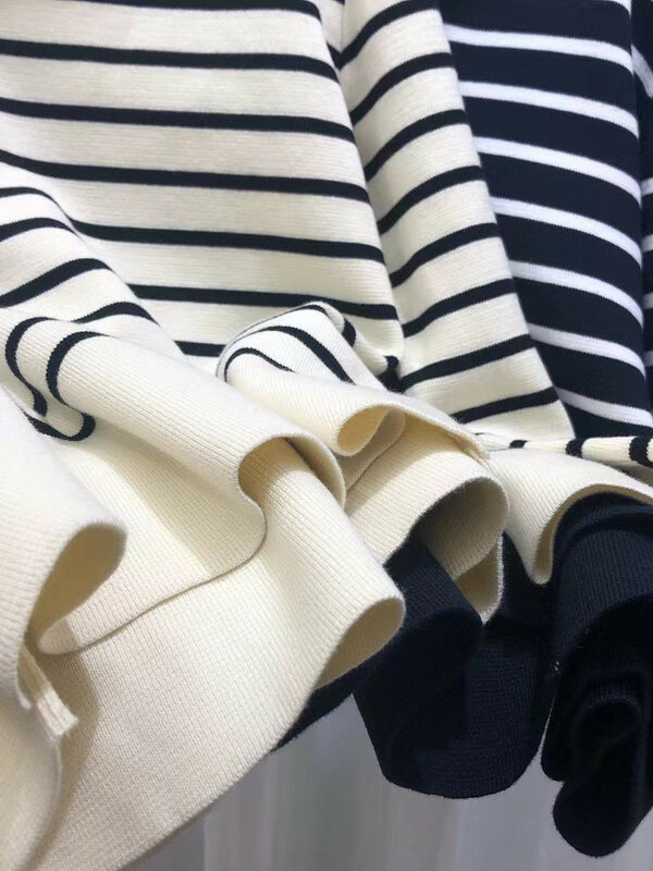 Women's Casual Stripes Sweater Top 2022 new Sailor Collar Long Sleeve All-match Female Jumper