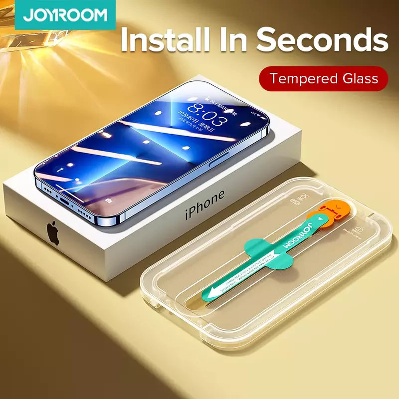 Закаленное стекло Joyroom для iPhone 13 12 Pro Max, Взрывозащищенная Защита экрана для iPhone 13, защитное стекло с установочным комплектом
