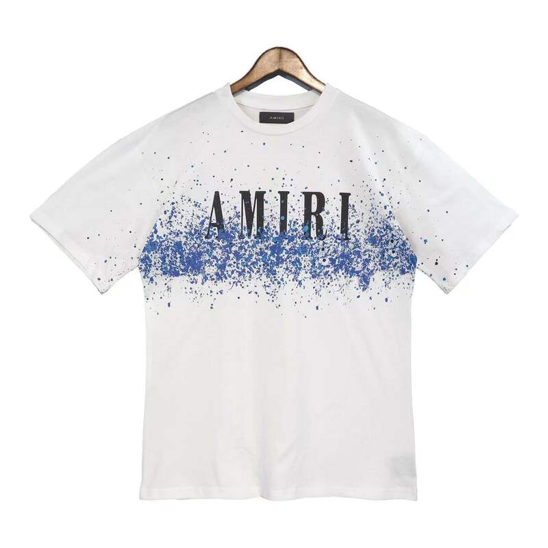 AMIRI-camisetas de manga corta para hombre y mujer, ropa con estampado de letras de grafiti de estrellas, Hip-hop, cuello redondo, verano 22SS