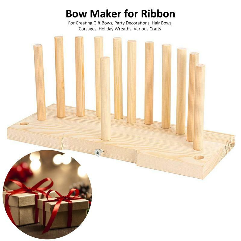 Wreath Bow Maker Wooden Wreath Bow Maker Ribbon Wreath Bow Makers For Making Gift Bows Wrist Corsages Hair Bows & Holiday