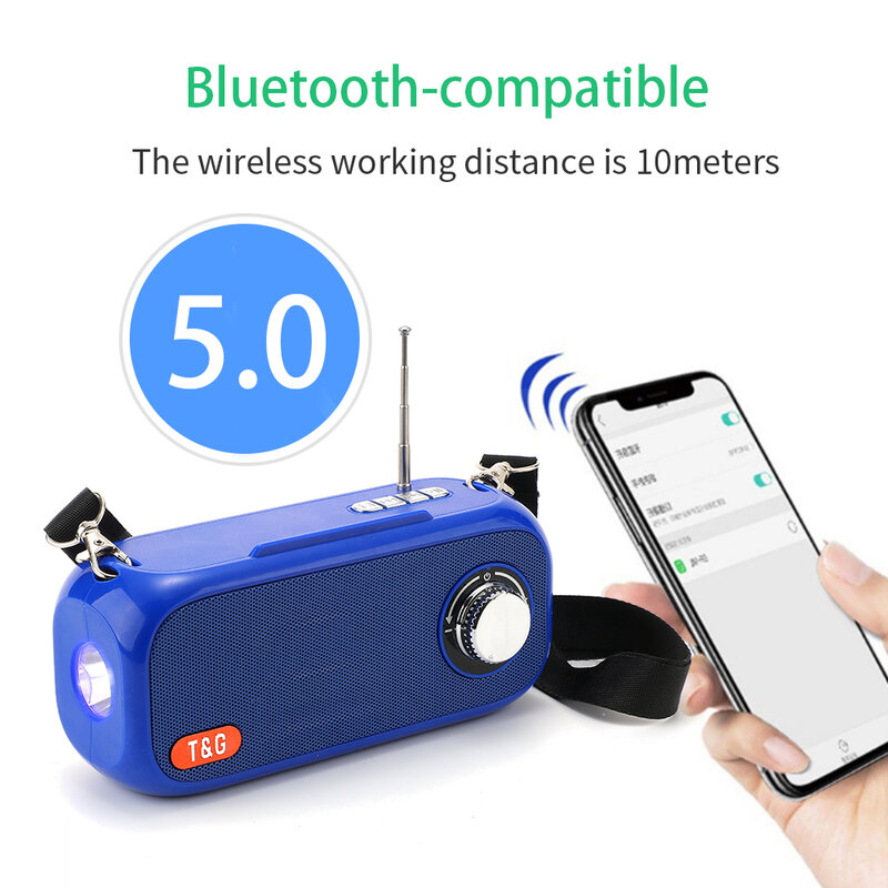 Tg613-ポータブル屋外Bluetoothスピーカー,ワイヤレス多機能デバイス,サブウーファー付き