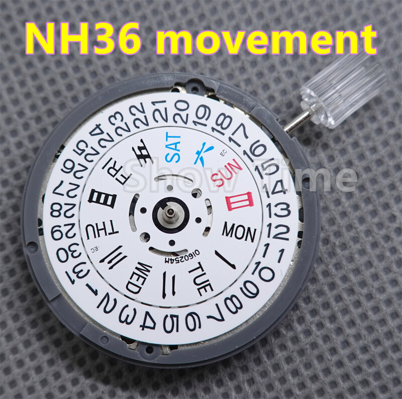 اليابان حقيقية الأصلي التلقائي ساعة حركة أجزاء الميكانيكية NH36 NH35 ساعة يد تعمل بالحركة استبدال الملحقات NH35A NH36A