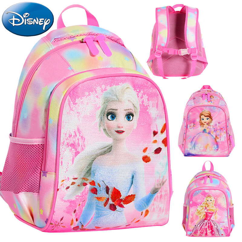 Disney nova princesa dos desenhos animados imprimir mochila crianças neve rainha sophia escola mochila meninas jardim de infância elsa mochila