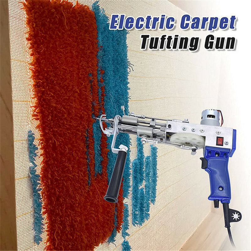 Pistola de Tufting 2 en 1, alfombra eléctrica de mano, máquinas de flocado de alfombras, corte de pila de bucle, máquina de coser artesanal