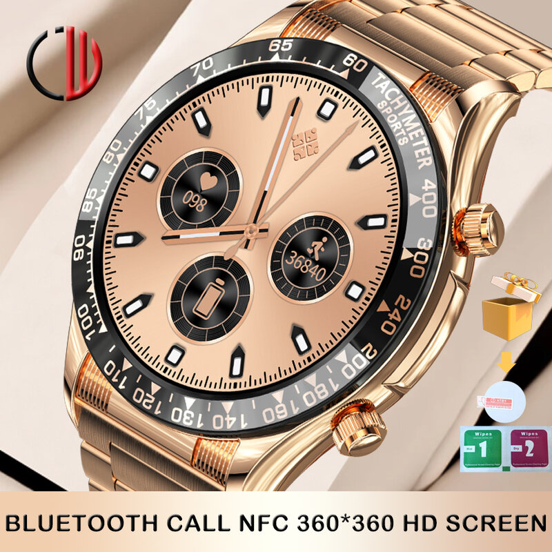 Czjw jw18 relógio inteligente masculino nfc chamada bluetooth rastreador de fitness smartwatch 2022 novo 360*360 tela cheia para android ios huawei xiao