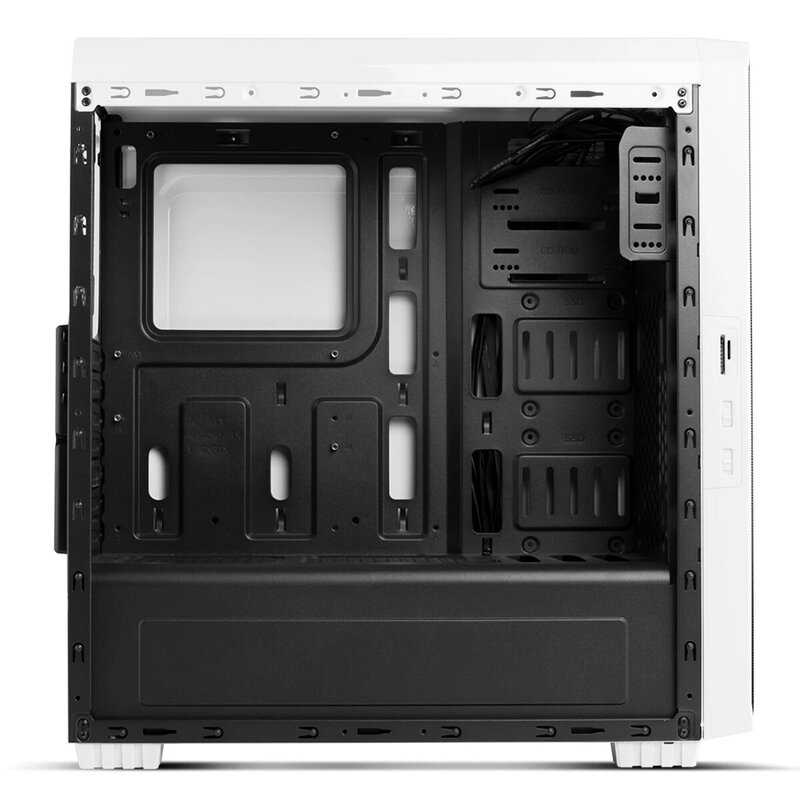 NOX Semitorre PC ATX Hummer ZS Zero Ed do gier-chłodzenie cieczą opcji, 2 wentylatory 120mm, SD/czytnik kart Micro SD