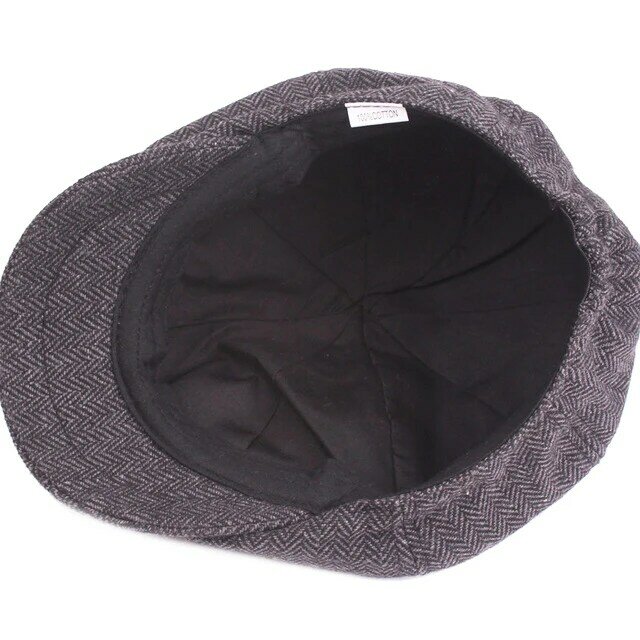 Newsboy Hat Men Beret Dark Grey Celebrity Caps Vintage Tweed Peaky Blinders Berets Flat Peaked Cap Street Hats for Men Women