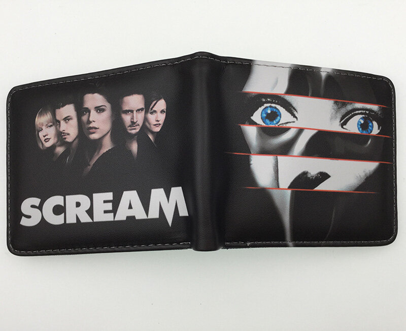 Man Purses Movie Scream Wallets Credit Card Holder Wallet with Coin Pocket Photo Holder