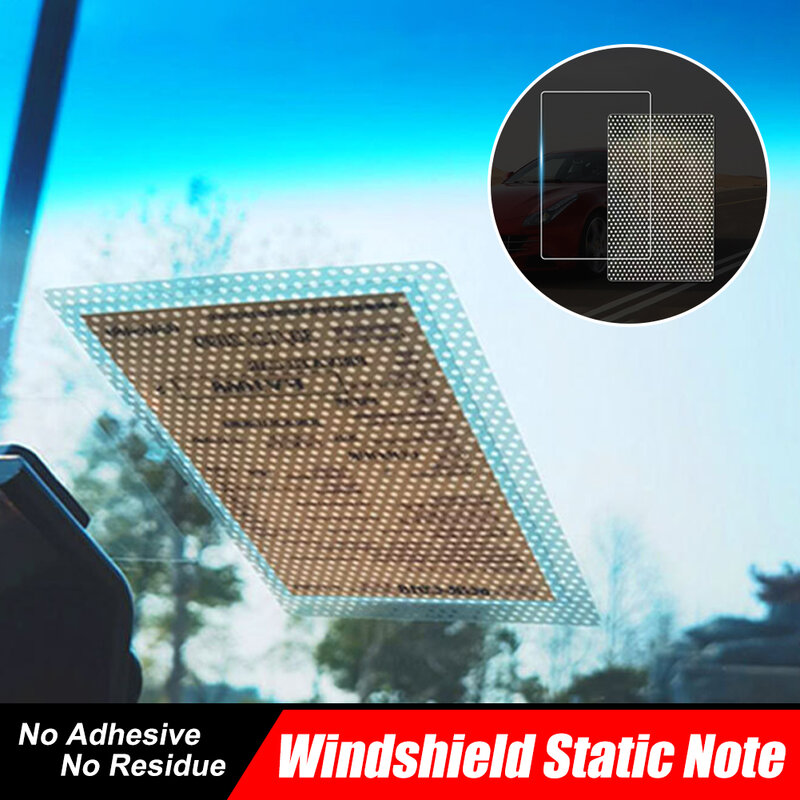 3pcs Car Windshield Sticky Electrostatic Double-Sided Static Cling Sticky 9.5cm*9.5cm Car PVC Sticker Auto Interior Accessories