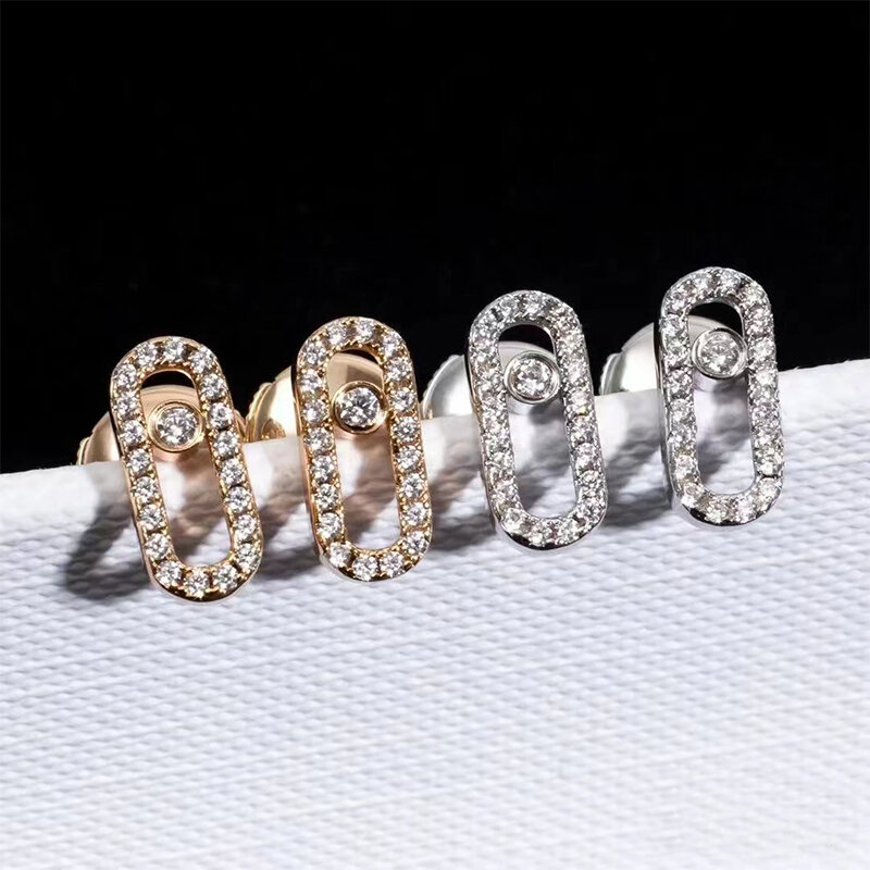 الفرنسية الكلاسيكية الأصلي ميسيكا سلسلة مجوهرات s925 الإناث الماس أقراط ufo غطاء للأذنين هدايا عيد