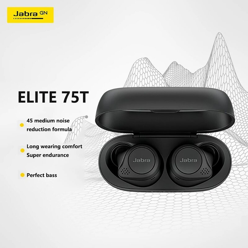 Jabra Elite 75t True Wireless Bluetooth Sports Headset Cool Music Super Noise-cancelling Earplugs