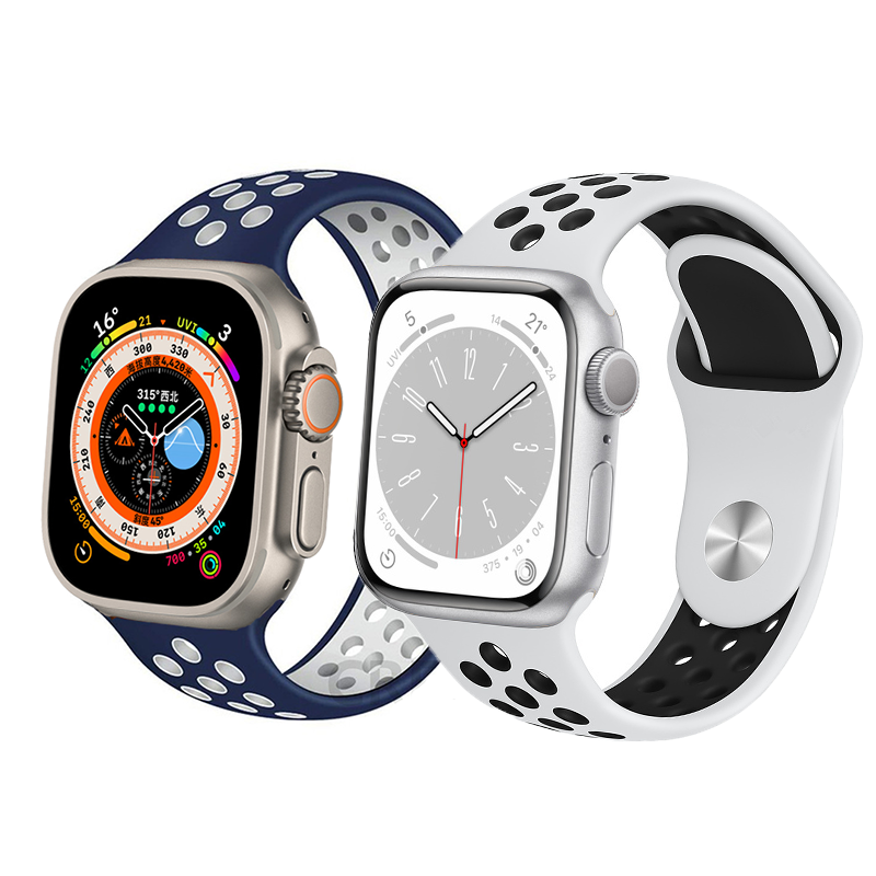 Tali silikon untuk jam tangan cerdas Apple, tali silikon untuk jam tangan cerdas Apple, ukuran 44mm, 40mm, 45mm, 41mm, 42mm, 38mm, 44mm, iWatch Seri 7 3 4 5, 6 se, 8 Ultra 49mm