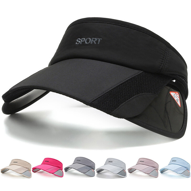 여름 선 바이저 모자, UV 보호 넓은 대형 챙 비치 캡, 빈 모자, 드롭 쉬핑