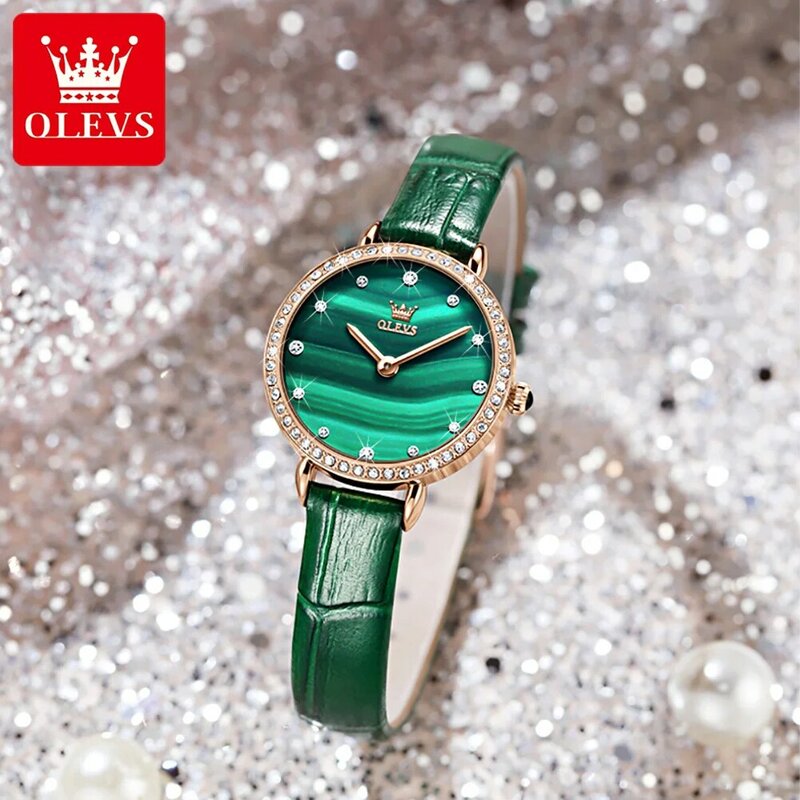 OLEVS Fashion Waterproof Women Wristwatch Import Machine Core Corium Strap Quartz Watches for Women