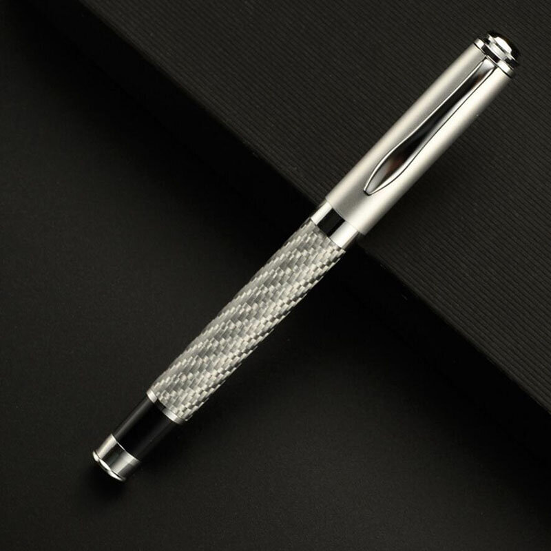 تصميم عصري جديد وصول ألياف الكربون معدن الحبر نافورة القلم مكتب رجال الأعمال توقيع القلم شراء 2 إرسال هدية