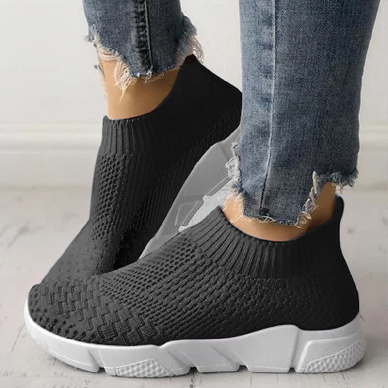 Zapatillas de deporte blancas sin cordones para mujer, zapatos vulcanizados de baloncesto, zapatillas informales súper ligeras y gruesas, 2022
