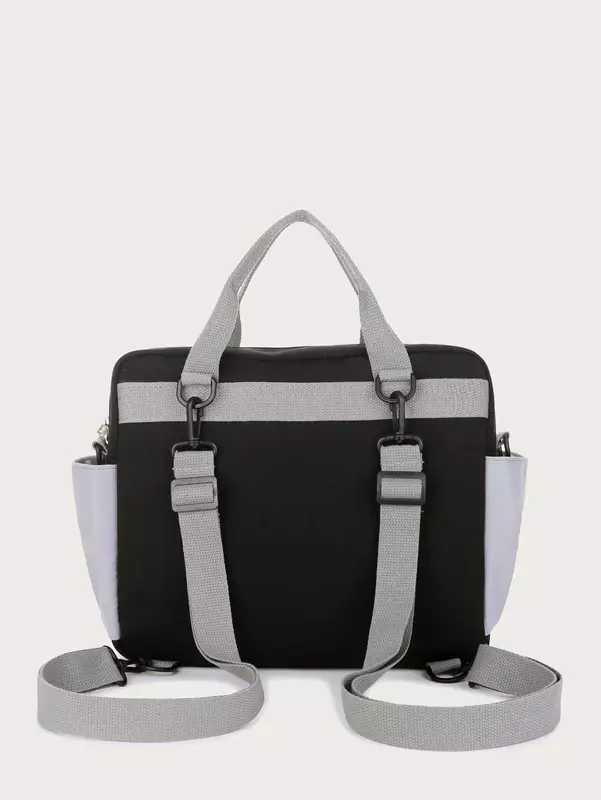 Colorblock Double Zipper Backpack