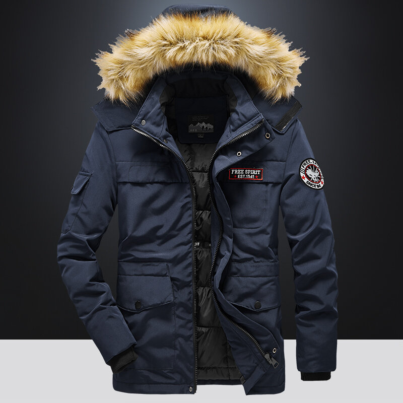 2022 inverno carga militar zip up camuflagem jaqueta homens grosso quente parkas pele com capuz roupas moda oversize 4xl 5xl casaco