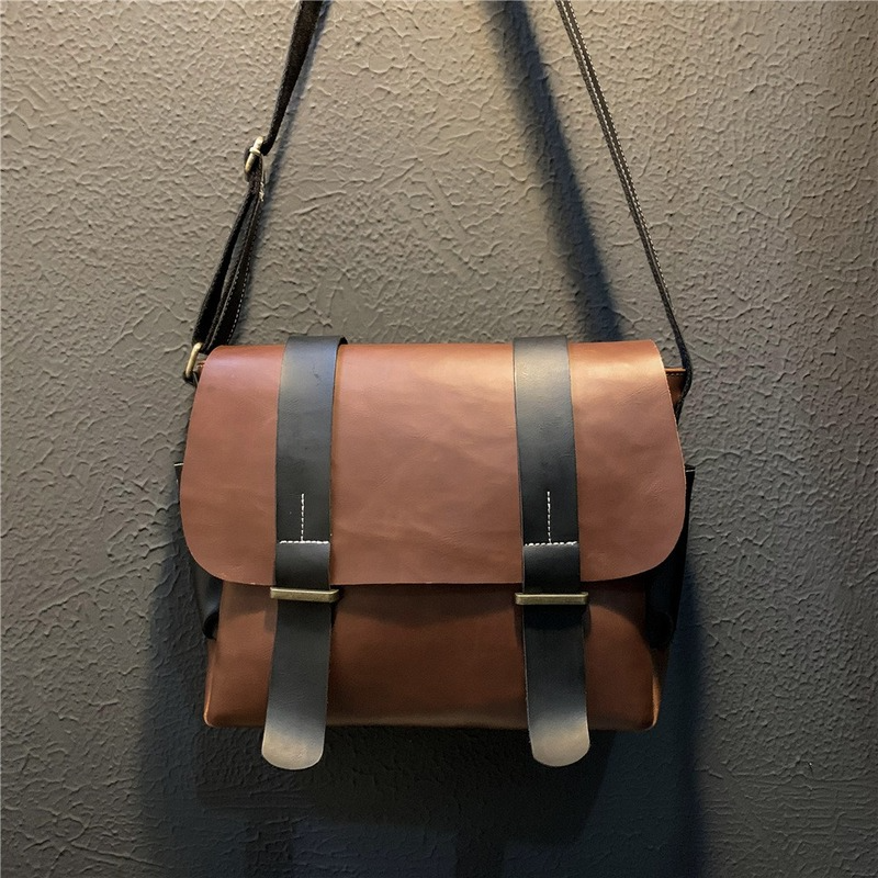 Versatile Hasp Brown Men Messenger Bag Vintage Men Bags Shoulder Crossbody Classic Leather Male Sling Bags