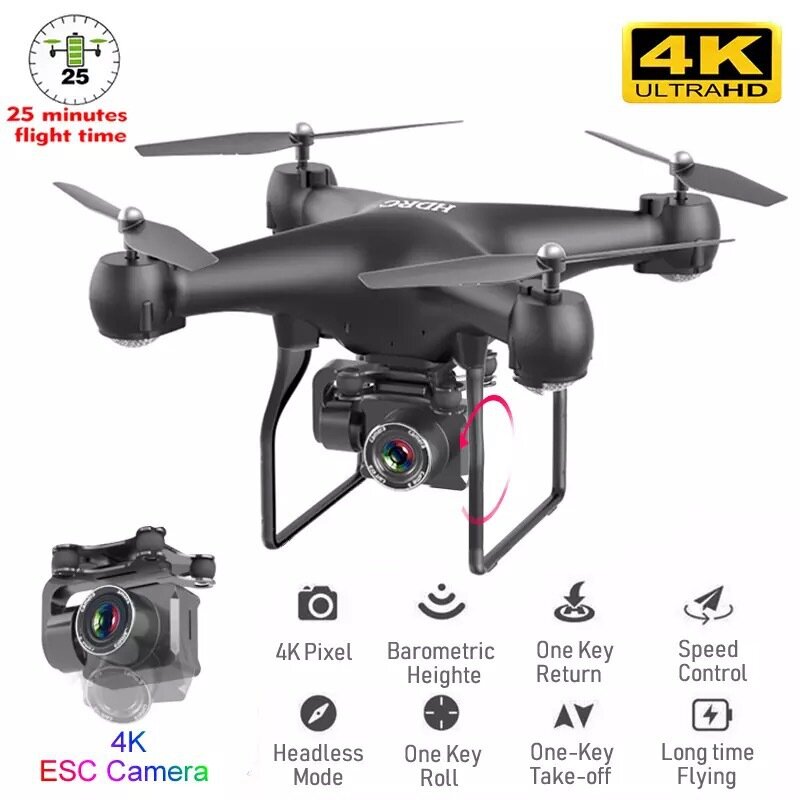 WiFi Remote Control Aircraft Live Video 4K HD Wide Angle Camera Foldable Altitude Hold Durable Quadcopter Holiday Gifts Toy