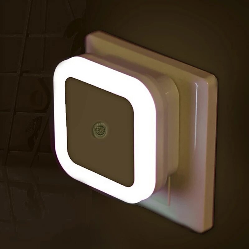 Mini LED lampka nocna czujnik bezprzewodowy oświetlenie ue US Plug lampki nocne dla dzieci dzieci salon sypialnia lampa do korytarza