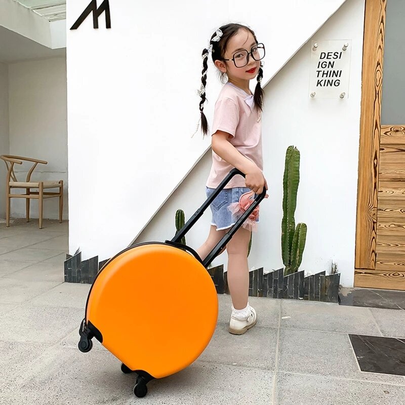 Spadqw-incrível qualidade preço por atacado material abs novo estilo unisex bagagem de rolamento, mala de criança redonda