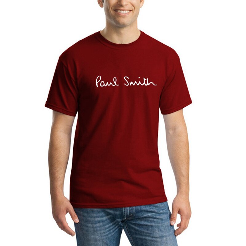 Paul Smith-텍스트 크루 넥 티셔츠, 반팔 티셔츠