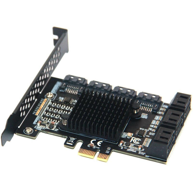 بطاقات SATA 6/10 منفذ SATA PCIE 6Gbs محول داخلي محول SATA 3.0 بطاقة التوسع أسود ويندوز 7/8/ 10
