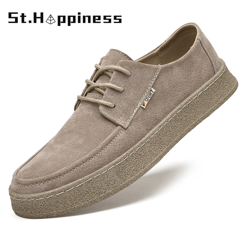 2021 New Men's Genuine Leather Shoes Brand Luxury Desiginer Boat Shoes Fashion Casual High Quality Rubber Board Shoes Big Size