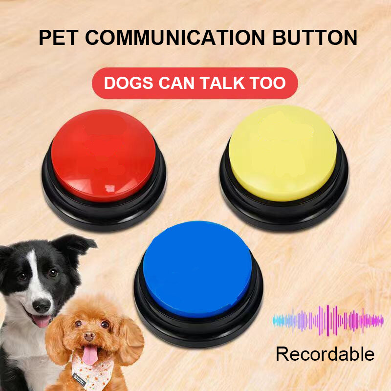 الحيوانات الأليفة صندوق الصوت للتسجيل يتحدث زر الكلب مسجل صوت يتحدث لعبة للحيوانات الأليفة الاتصالات التدريب أداة ضغط صندوق 2022 جديد