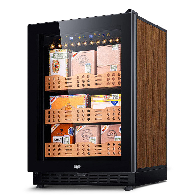 Odino-Humidor de madera de cedro, armario para puros, temperatura constante, hidratante, estante, compresor, refrigerador, 208L, 500 Radix