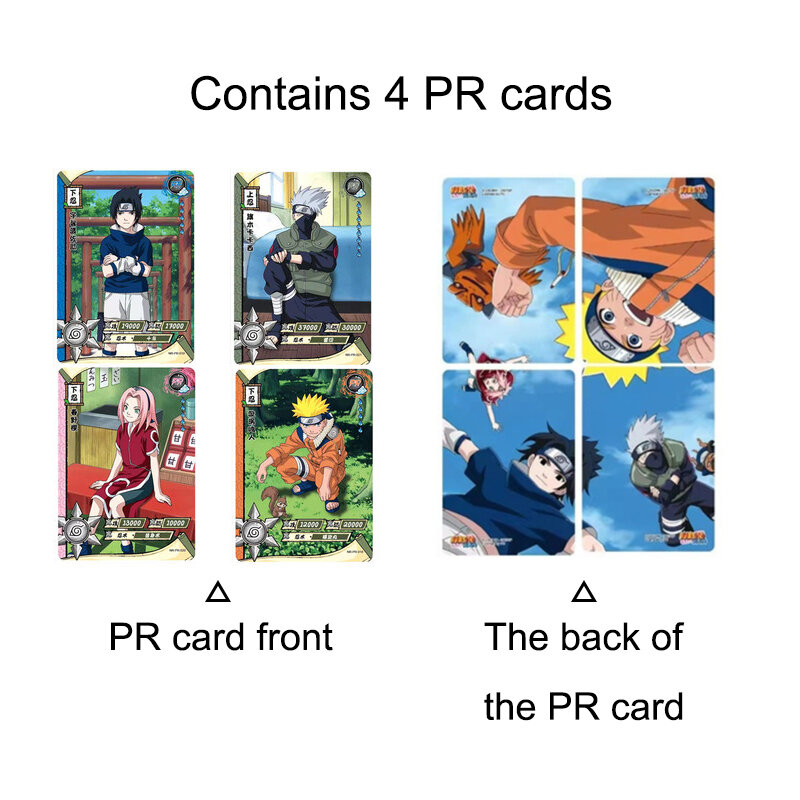 Sasuke Hatake Kakashi Haruno Sakura 4 PR Anime Cards Children's Gift Luxury Collection Book Kayou Naruto Binder Includes Uchiha