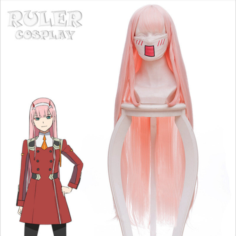 Peruca para cosplay de anime mp3 in fragrância, peruca de cabelo sintético rosa de 100cm + touca