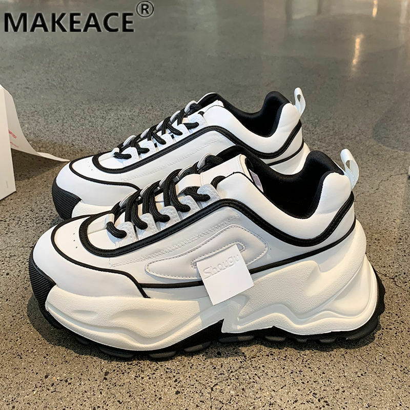 Autumn Women's Shoes 2021 New Platform Sneakers Fashion INS Dad Shoes Outdoor Casual Shoes Loose Cake Soft Soled Walking Shoes