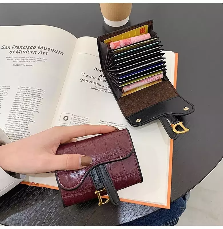 New Luxury Women's Wallet with Letter Multi-Card Card Holder Small Wallet Coin Purse Clutch Bag Girl Wallet Cardholder