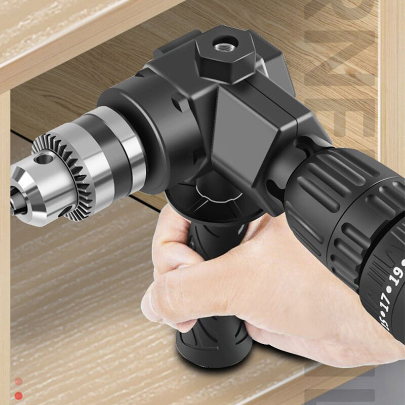 90° Keyless Three-jaw Angle Drill Chuck Corner Impact Drill Adapter Right Angle Bend Extension Chuck Drill Adapter Narrow Spaces
