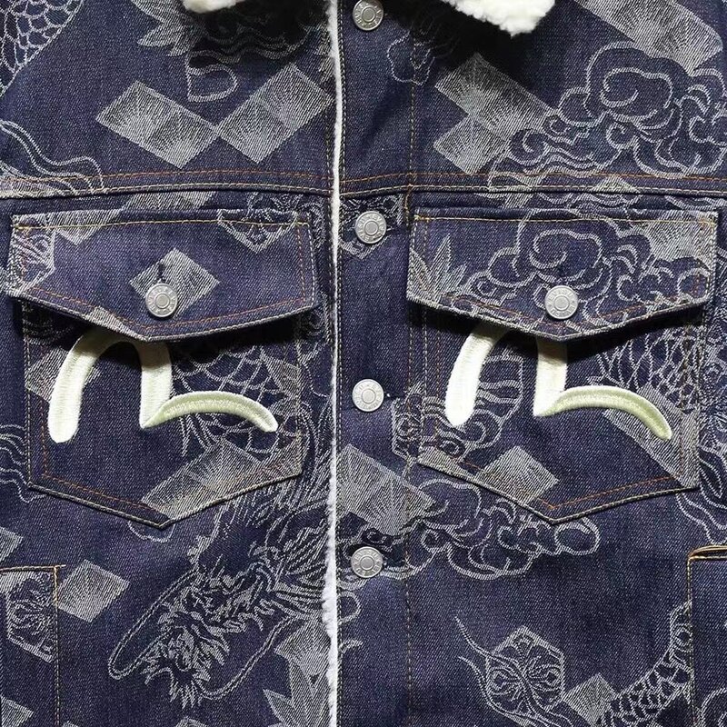 Chaqueta de mezclilla estilo Retro japonés para hombre, Top bordado, Jeans casuales de alta calidad, Hip Hop, chaqueta de mezclilla de algodón 100%