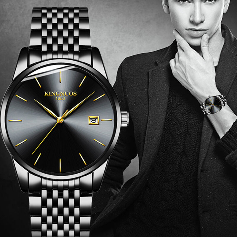 Мужские часы Топ бренд класса люкс ультра-тонкие мужские часы из нержавеющей стали Кварцевые часы для мужчин водонепроницаемые наручные часы мужские дропшиппинг