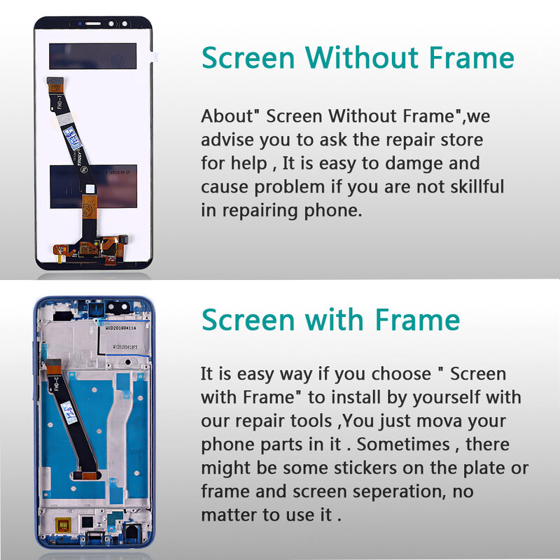 Bloc écran tactile LCD avec châssis, 100% pouces, avec verre trempé gratuit, pour Huawei Honor 9 lite, 5.65 testé