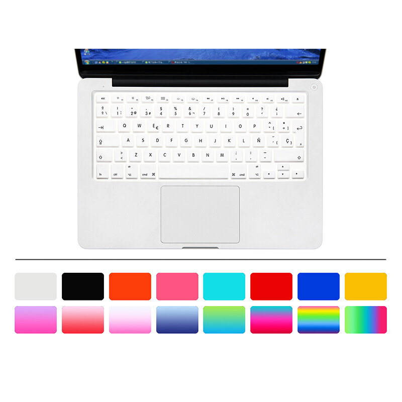 HRH-أغطية لوحة مفاتيح سيليكون مقاومة للماء ، لأجهزة Macbook Air Pro 13 15 17 Mac book ، إصدار الاتحاد الأوروبي الإسباني