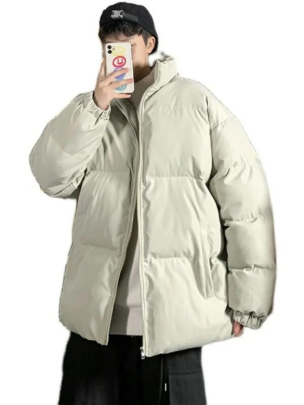 Giacca invernale uomo Parka addensare cappotto caldo Mens colletto alla coreana tinta unita Casual Parka donna moda nuovo Streetwear Oversize 5XL