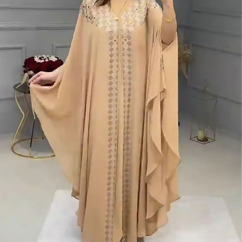 Vestido de noche de talla grande para mujer, ropa de Dubái, caftán con cuentas de lentejuelas, Túnica Africana Sexy, Vestido largo de Dubái Boubou para mujer 2022